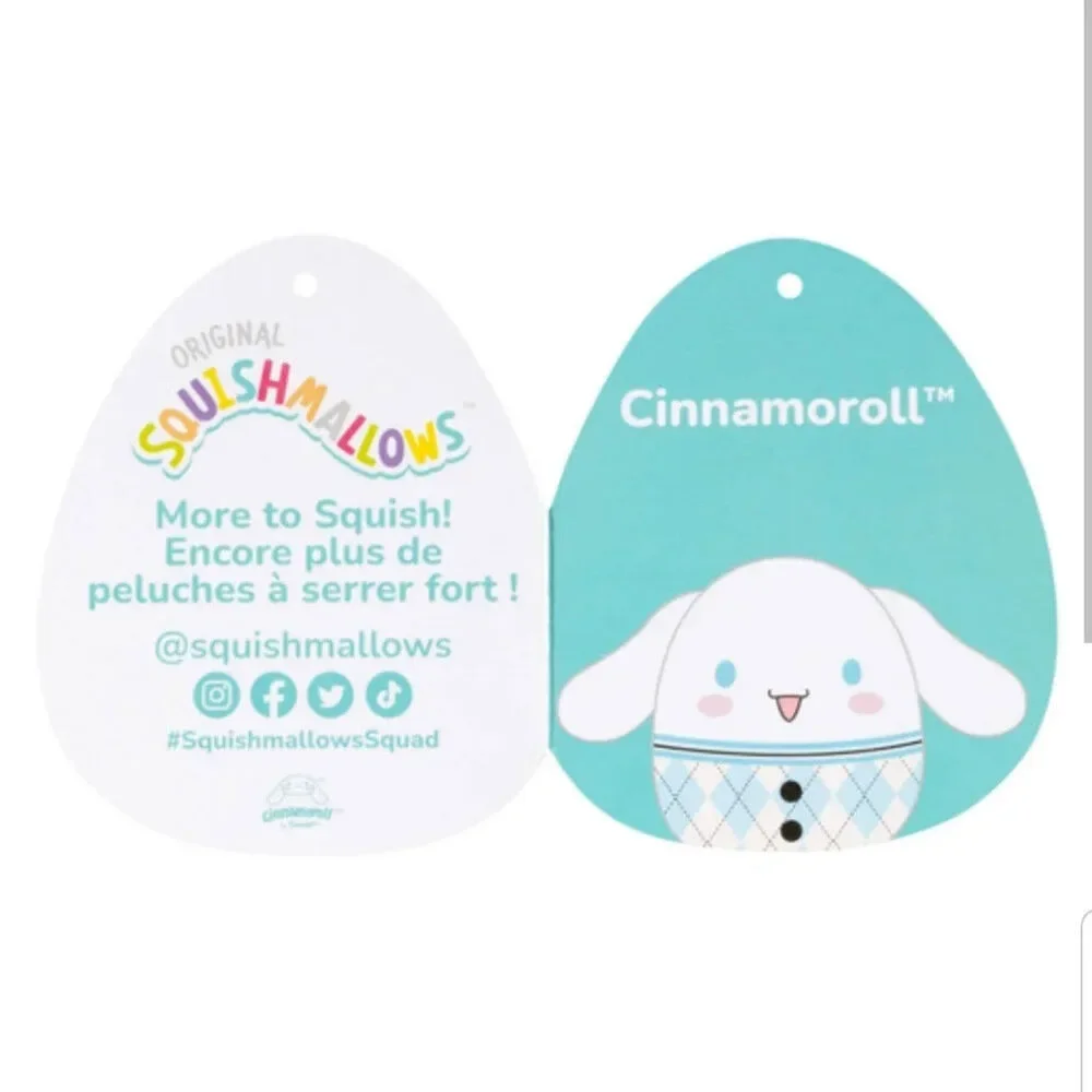 Squishmallows Cinnamoroll Wearing Plaid Sweater 6.5